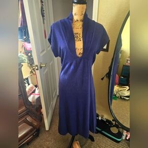 Blue sweater dress